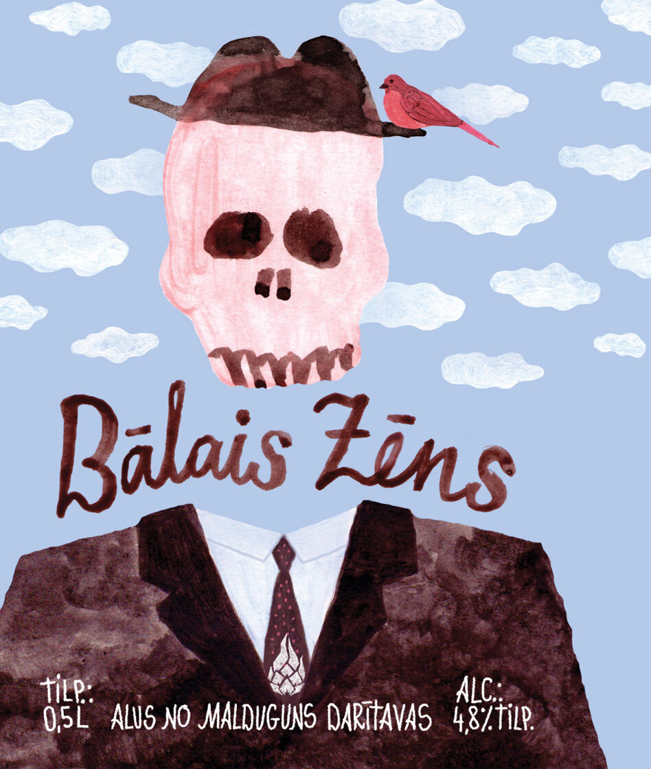 Malduguns APA "Bālais Zēns" etiķetes ilustrācija